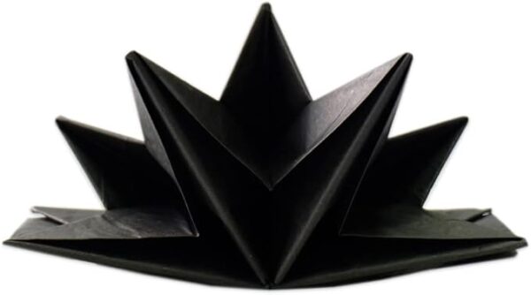 Star Shaped Origami Dinner Napkins in Black (Disposable) - 12 Pack, 23" x 15", 3-Ply Paper - Style Name: Pop Gaze