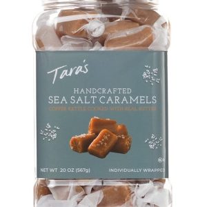 Tara's Gourmet Sea Salt Caramels | Hand Crafted All Natural Candy | Creamy & Individually Wrapped with Real Butter (20 oz)