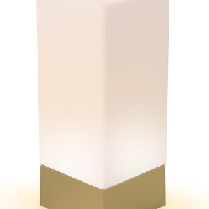 Enlighten Shabbos Lamp, Kosher lamp for Shabbat & Yom Tov, Gold Table Lamps and Nightlight for Bedroom Living Room, LED Dimmable Square Table lamp, (10W Eqv 75W, 730LM, 3500K,)