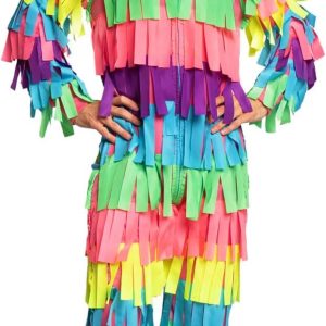 Tipsy Elves Halloween Costumes for Men - Bright Multicolored Pinata Jumpsuit Funny Halloween Costume Adult Onesie
