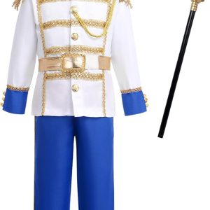 IBAKOM Prince Charming Costume for Boys Halloween Christmas Cosplay Outfits Toddler Medieval Royal Knight Fairytale Dress Up