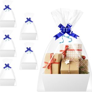 Baskets For Gifts Empty Organizing,【5PK】 White Small Gift Basket Empty To Fill For Holiday, Birthday, Christmas, Valentines Day,Wedding Baby Party Gifting And Any Occasion