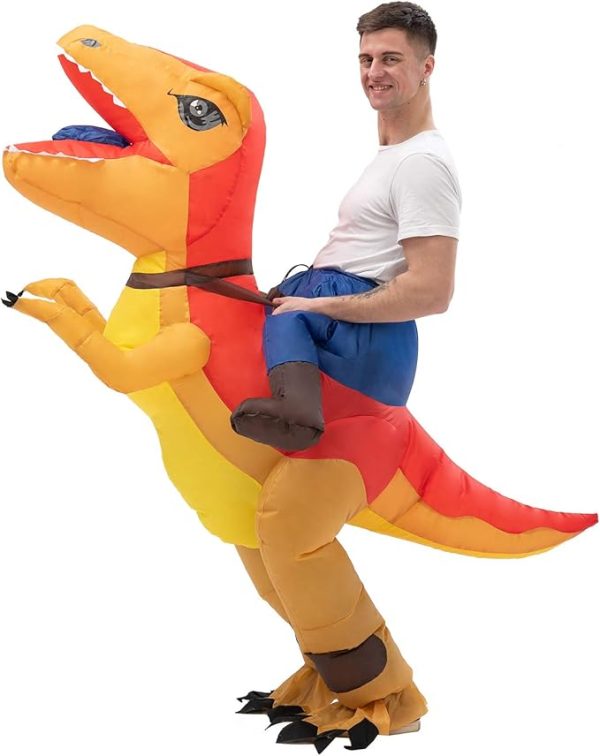 Inflatable Ride-on Dinosaur Costumes T-rex Costume Blow up Suit Funny Fancy Dress Cosplay