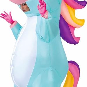 Spooktacular Creations Inflatable Costume Adult, Full Body Riding a Unicorn Blow Up Costume for Halloween Inflatables Party
