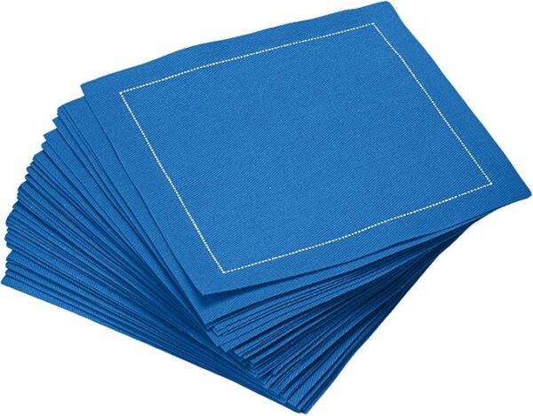 Five Star Napkins Luxury Cotton Cloth Cocktail Napkins - Bar Napkins, Party Napkins, Beverage Napkins, Events, Holiday, Wedding, Birthday, Parties - 4.5" x 4.5" - Disposable (50 x) Royal Blue