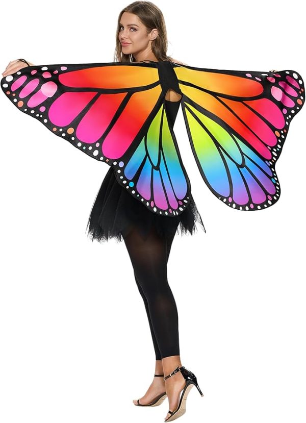 Spooktacular Creations Monarch Butterfly Wing, Butterfly Costume Women for Halloween Costume Adult