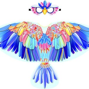 iROLEWIN Vest Eagle-Bird-Wings-Costume for Kids and Bird Mask Toddler Dress-Up Costumes as Boys Play Halloween Party Gifts