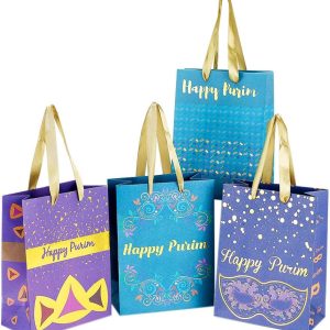 Set of 4 Purim Kraft Gift Bags
