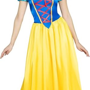 Leg Avenue Womens Classic Snow White Set Family Friend Full Length Princess Dress