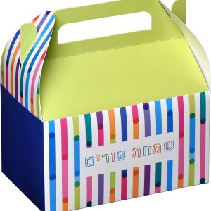 Hammont Paper Treat Boxes - 10 Pack- Party Favors Treat Container Cookie Boxes Cute Designs Perfect for Parties and Celebrations 6.25" x 3.75" x 3.5" (Simchas Purim)