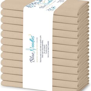 Cloth Napkins - 100% Cotton Set of 12 Dinner Napkins 18x18 inches - Soft, Reusable and Washable Linen Napkins, Ideal for Thanksgiving, Fall, Events & Everyday Use - Black