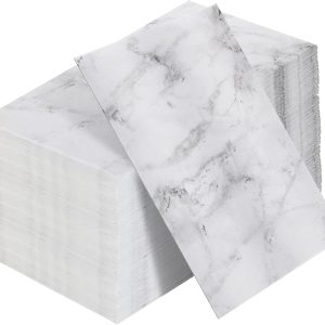 150 Pieces Paper Hand Towels for Bathroom Disposable Guest Decorative Napkins Paper Dinner Napkins Marble Paper Napkins Decorative Bathroom Paper Towels for Home Bathroom Party Supplies (White)