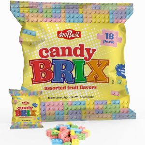 ee Best Candy Brix Building Brick Candy Assortment - 18 Party Favor Bags Assorted Fruit Flavors Fun and Perfect for Candy Lovers of All Ages Make Your Event Sweet with These Irresistible Party Favors