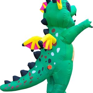 Winged Flying Inflatable Dinosaur Costume | Adult Size, Blow Up, Halloween Suit