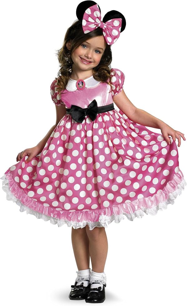 Disguise costumes Disguise Girl's Minnie Mouse Clubhouse Glow in the Dark childrens costumes, Pink/White, Small 4-6X US