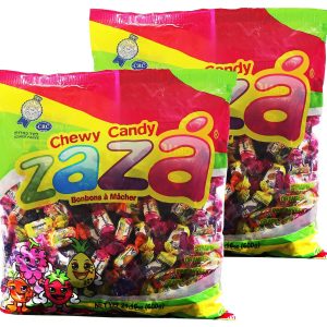 Zaza Assorted Bulk Chewy Candy, Colorful Flavorful Fruity Individually Wrapped Kosher Sweet candies, Halloween Trick or Treat, Variety Pack for Holiday Party, Valentines, Christmas, Thanksgiving, or Office Reception Desk As Seen BH Photo & Chase Bank