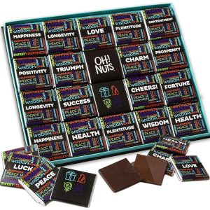Chocolate Gift Basket Wishes Gift Set - 20pcs | Gourmet Belgium Chocolates Blessings Assorted Flavors Holiday Gift for Birthday, Anniversary, Corporate Gift, Men & Women by Oh Nuts