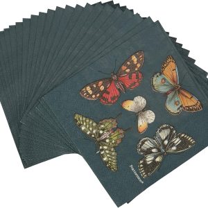 C.R. Gibson Portmeirion Botanical Garden Disposable Paper Cocktail Napkins for Parties, 5" x 5"