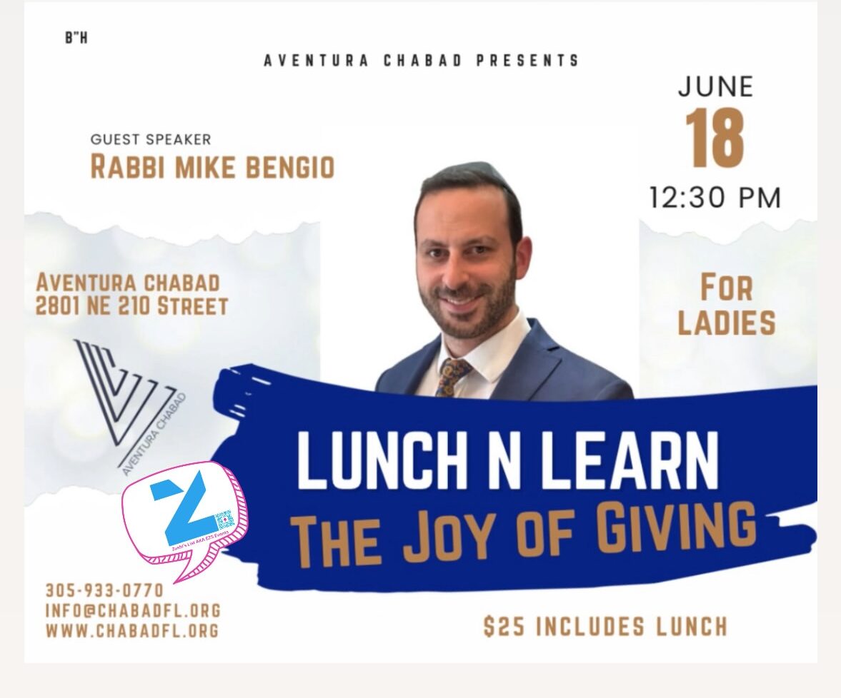 Lunch & Learn: The Joy of Giving with Rabbi Mike Bengio
