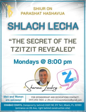 Shiur on Parashat Shlach Lecha – The Secret of the Tzitzit Revealed at Chabad Chayil in Miami, June 16, 2025
