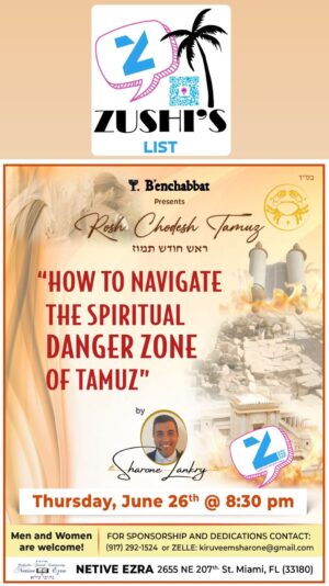 Sharone Lankry delivering a Rosh Chodesh Tamuz Torah lecture at Netive Ezra Miami
