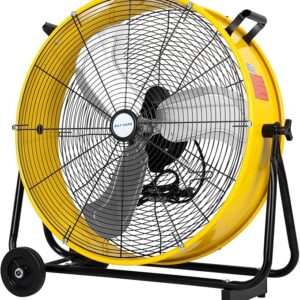BILT HARD 24" 8100 CFM High Velocity Industrial Drum Fan, 3-Speed Heavy Duty Metal Shop Fan for Garage, Warehouse, Workshops, Factory and Basement, UL Listed