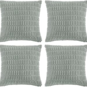 Fancy Homi 4 Packs Decorative Throw Pillow Covers for Living Room Couch Bed, Modern Farmhouse Boho Home Decor, Accent Cushion Case (16 x 16-Inch, Grey Blue)