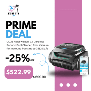(2025 New) WYBOT C2 Cordless Robotic Pool Cleaner, Pool Vacuum for Inground Pools up to 2512 Sq.ft, Wall-Climbing & Waterline Cleaning wtih Dual Filter, Triple-Motors, Lasts 180 Mins Runtime