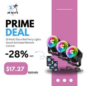 [3-Pack] Disco Ball Party Lights Sound Activated Remote Control, 12 Modes Strobe DJ Lights for Halloween Decorations Happy Birthday Christmas Home Room Decor Dance Bachelorette Party Supplies