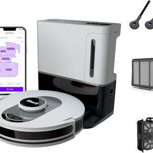 Shark AI Ultra Voice Control Robot Vacuum with Matrix Clean Navigation, Home Mapping, 60-Day Capacity, XL Self-Empty Base for Homes with Pets, Carpet & Hard Floors, Cool Grey