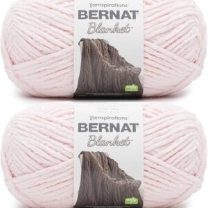 Bernat Blanket Blush Pink Yarn - 2 Pack of 300g/10.5oz - Polyester - 6 Super Bulky - 220 Yards - Knitting/Crochet