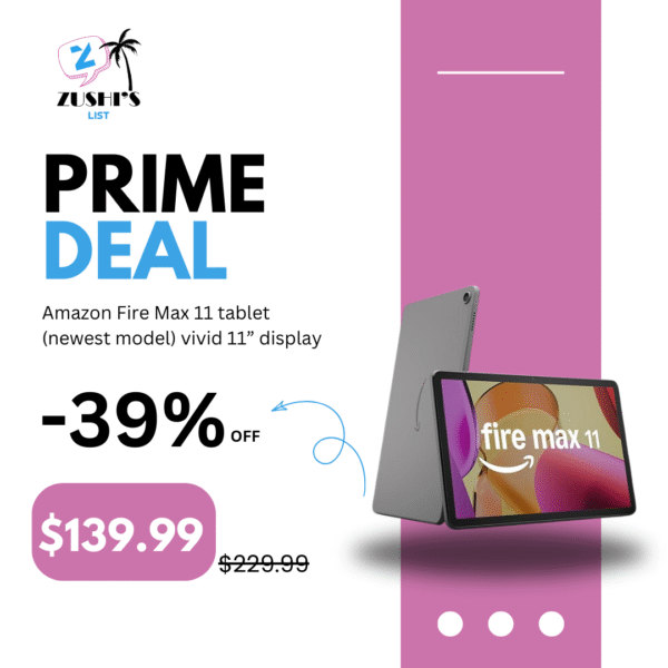 Amazon Fire Max 11 tablet (newest model) vivid 11” display, all-in-one for streaming, reading, and gaming, 14-hour battery life, optional stylus and keyboard, 64 GB, Gray