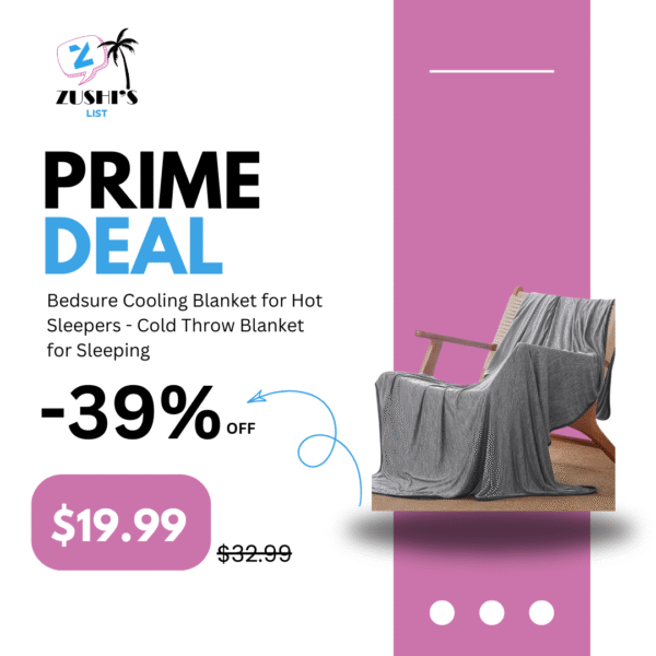 Bedsure Cooling Blanket for Hot Sleepers - Cold Throw Blanket for Sleeping, Summer Ice Throw Lightweight Bedding Gifts, Thin Cool Arc-Chill Bed Throws with Rayon Derived from Bamboo, 50x70