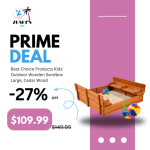 Best Choice Products Kids' Outdoor Wooden Sandbox Large, Cedar Wood with Foldable Bench Seats and Sand Protection, Bottom Liner Included - Brown