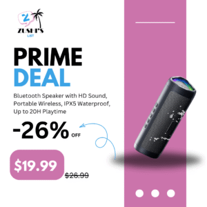 Bluetooth Speaker with HD Sound, Portable Wireless, IPX5 Waterproof, Up to 20H Playtime, TWS Pairing, BT5.3, for Home/Party/Outdoor/Beach, Electronic Gadgets, Birthday Gift (Black)