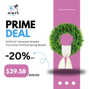 DDHS 20'' Boxwood Wreaths Front Door Artificial Spring Wreath. Wreaths for Front Door Farmhouse Wedding Green Year Round Indoor Outdoor for Summer Wreath St Patricks Day Decorations -(Hello Sign)