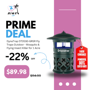 DynaTrap DT2030-GRSR Fly Traps Outdoor - Mosquito & Flying Insect Killer for 1 Acre – Kills Flies, Gnats, Wasps - Bug Zapper Alternative - Green