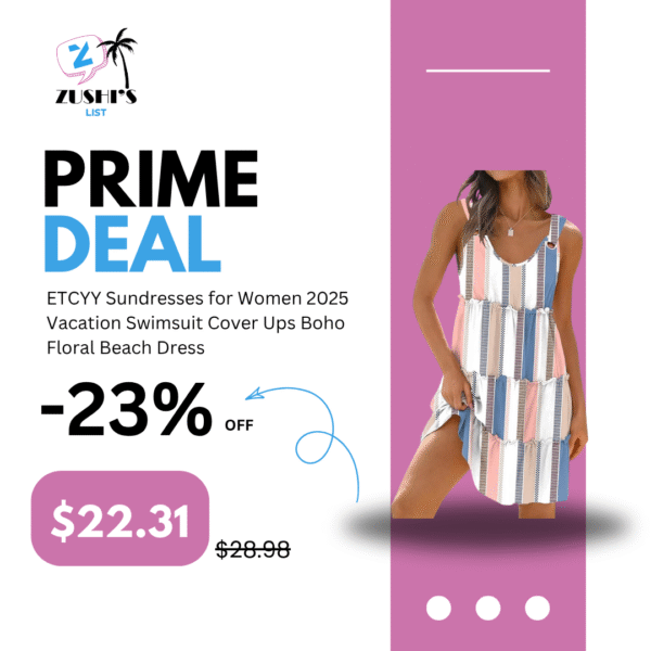 ETCYY Sundresses for Women 2025 Vacation Swimsuit Cover Ups Boho Floral Beach Dress T-Shirts Tank Dresses
