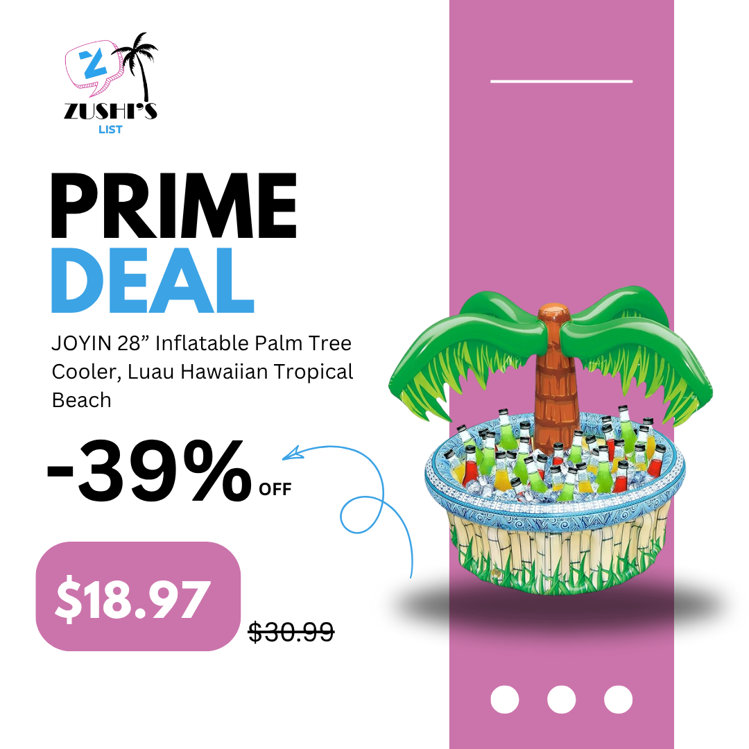 JOYIN 28” Inflatable Palm Tree Cooler, Luau Hawaiian Tropical Beach Themed Party Decorations, Blow Up Palm Trees Cooler Outdoor Party Supplies, Kids Adults Birthday Party Décor