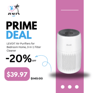 LEVOIT Air Purifiers for Bedroom Home, 3-in-1 Filter Cleaner with Fragrance Sponge for Better Sleep, Filters Smoke, Allergies, Pet Dander, Odor, Dust, Office, Desktop, Portable, Core Mini-P, White