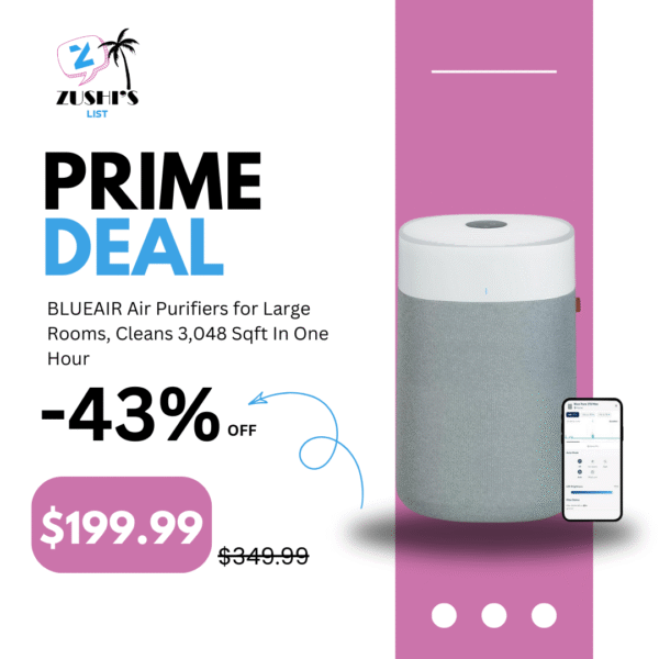 BLUEAIR Air Purifiers for Large Rooms, Cleans 3,048 Sqft In One Hour, HEPASilent Smart Air Cleaner For Home, Pets, Allergies, Virus, Dust, Mold, Smoke - Blue Pure 211i Max