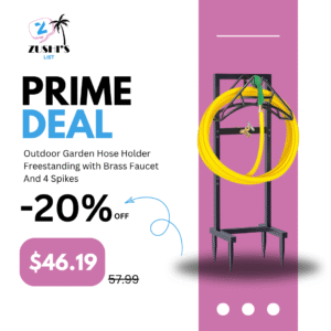 Outdoor Garden Hose Holder Freestanding with Brass Faucet And 4 Spikes, Heavy Duty Metal Water Hose Reel Stand Hanger Rack Organizer Holds Storage 150ft Hose for Outside Yard Lawn, Black