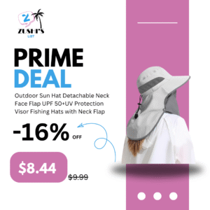 Outdoor Sun Hat Detachable Neck Face Flap UPF 50+UV Protection Visor Fishing Hats with Neck Flap for Men & Women