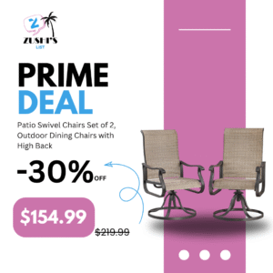 Patio Swivel Chairs Set of 2, Outdoor Dining Chairs with High Back, All-Weather Swivel Rocker Chair for Lawn, Porch or Garden (Brown)
