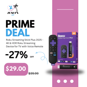 Roku Streaming Stick Plus 2025 - 4K & HDR Roku Streaming Device for TV with Voice Remote - Free & Live TV