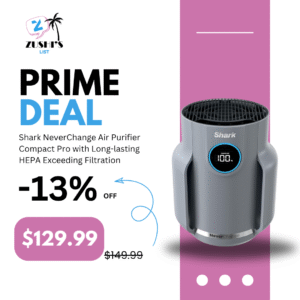Shark NeverChange Air Purifier Compact Pro with Long-lasting HEPA Exceeding Filtration, For Pet Dander, Dust, Smoke, Allergens, Up to 250 sq. ft. for Bedroom, Home Office, Dorm, HP071BRN (2025)
