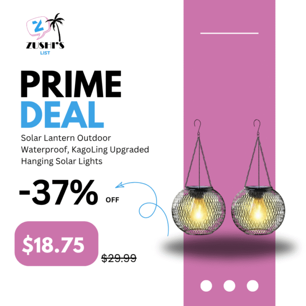 Solar Lantern Outdoor Waterproof, KagoLing Upgraded Hanging Solar Lights Outdoor Garden Decorations Decorative Lighting Solar Powered Waterproof Tree Lantern for Garden Yard Patio Pathway, 2 Pack