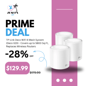 TP-Link Deco WiFi 6 Mesh System(Deco X20) - Covers up to 5800 Sq.Ft, Replaces Wireless Routers and Extenders(3-Pack, 6 Ethernet Ports in Total, Supports Wired Ethernet Backhaul)