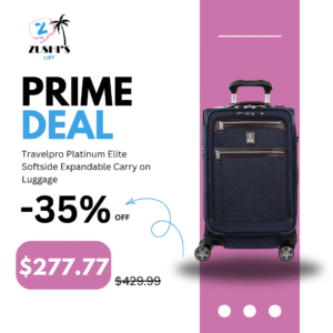 Travelpro Platinum Elite Softside Expandable Carry on Luggage, 8 Wheel Spinner Suitcase, USB Port, Suiter, Men and Women, True Navy Blue, Carry On 21-Inch