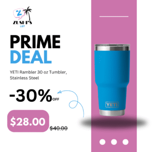 YETI Rambler 30 oz Tumbler, Stainless Steel, Vacuum Insulated with MagSlider Lid, Big Wave Blue